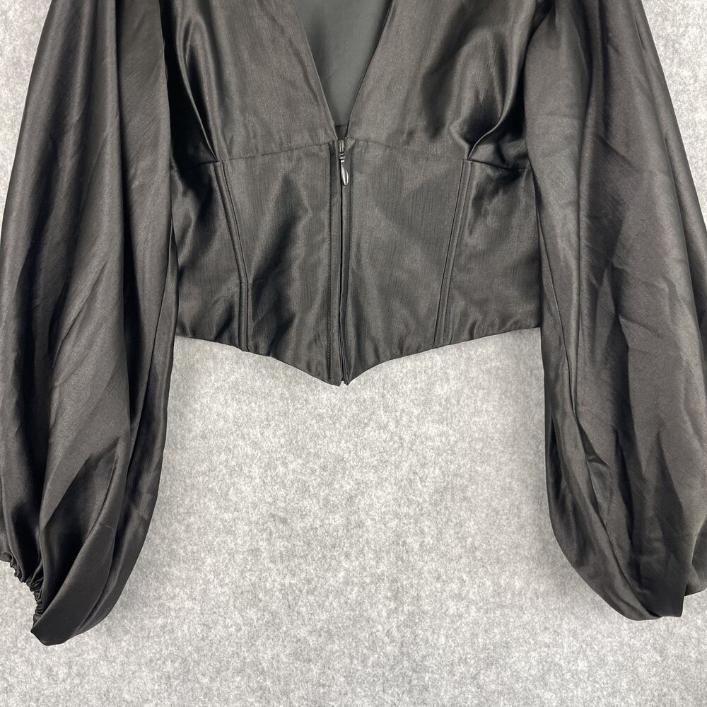 Kilentar Joyo Silk Corset Top Womens 18UK 14US Black Balloon Sleeve Avant Garde - Picture 5 of 16